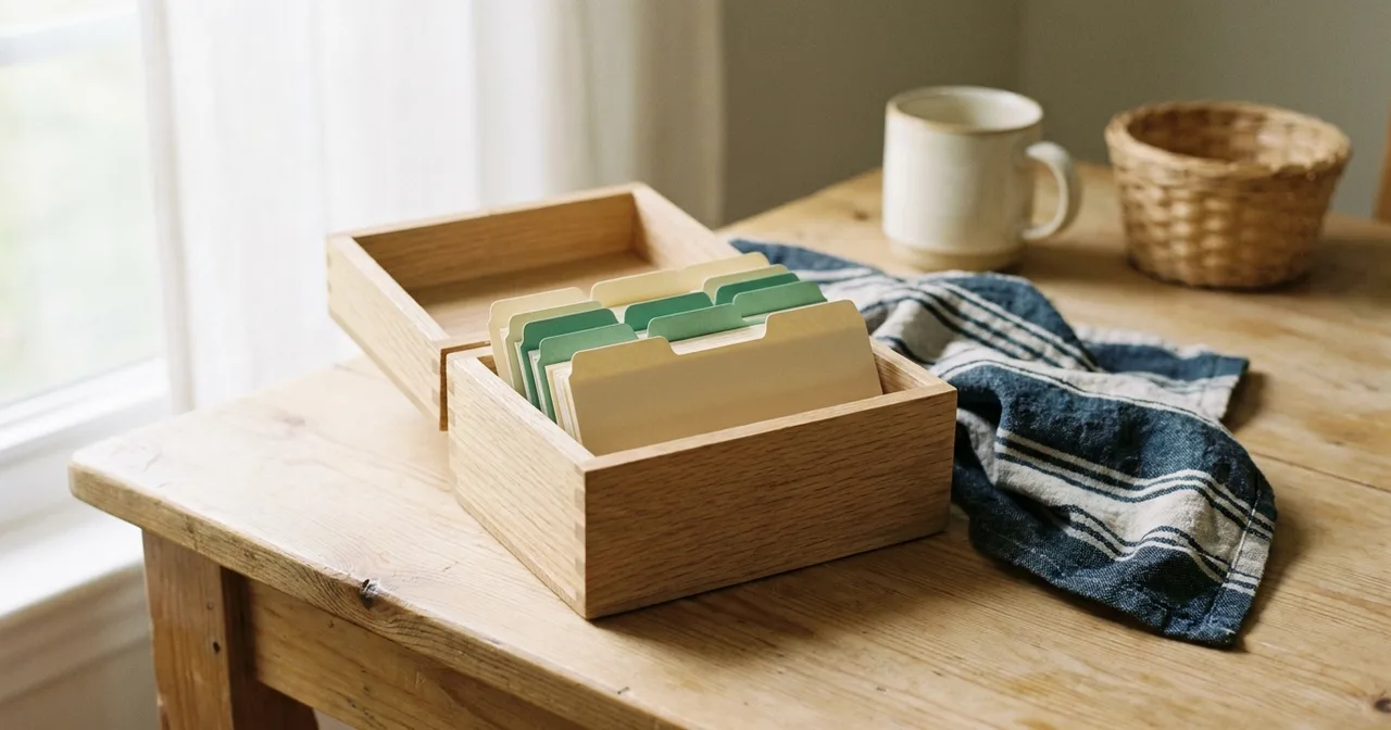 Boîte à onglets ouverte avec plusieurs intercalaires de couleurs douces.